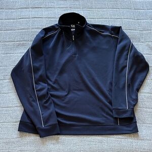 Cutter & Buck Men's Dark Blue Zip-Up Sweater